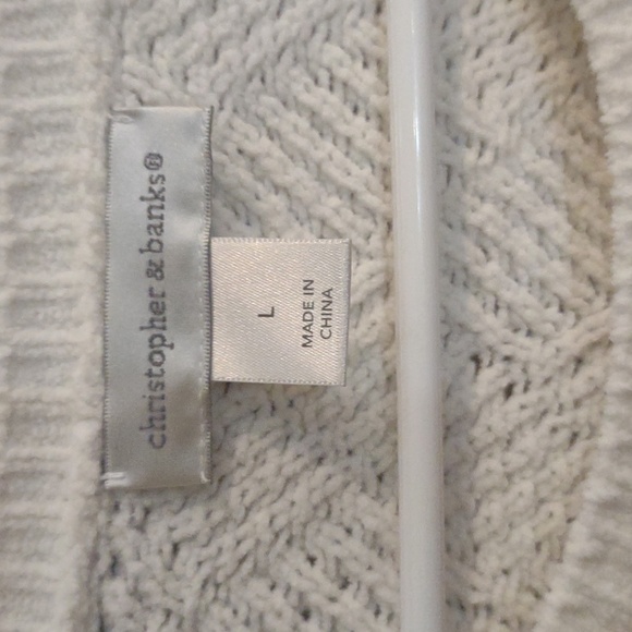 Christopher & Banks women's large cream long sweater - Picture 3 of 4